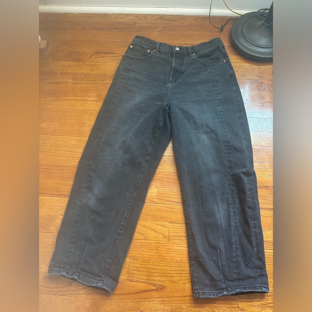 Pistola Eli High Rise Arched Barrel Leg Jeans Black Size 29 Denim Jean